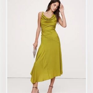Banana Republic Asymmetrical Chartreuse Dress